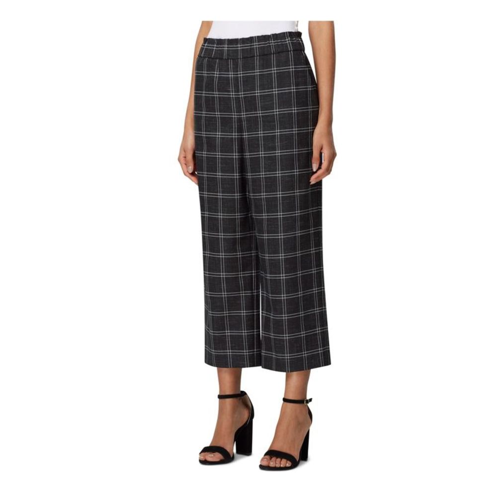 TAHARI Womens Black Plaid Wear To Work Pants Petites 2P